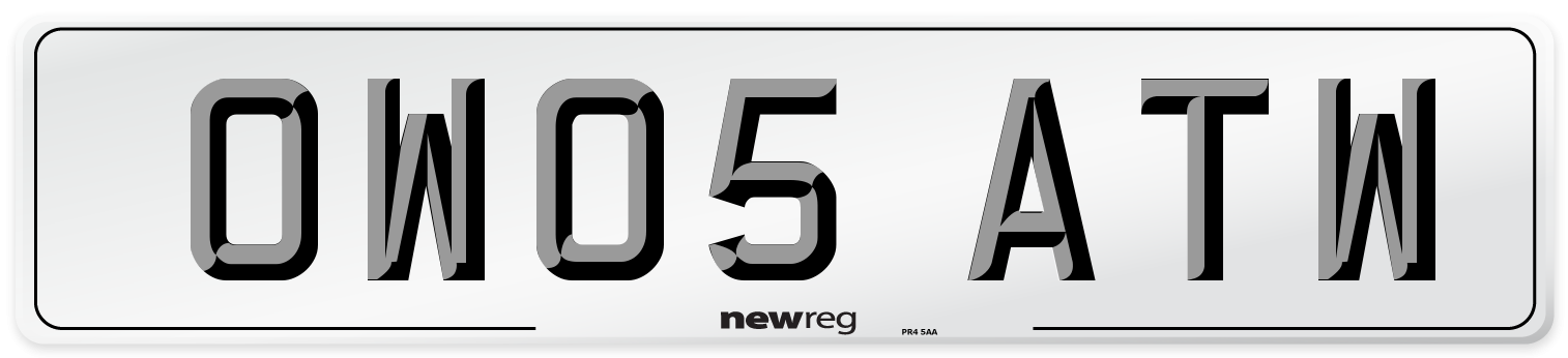OW05 ATW Number Plate from New Reg